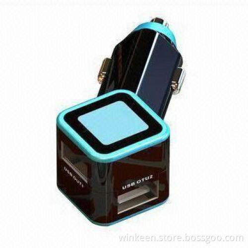 2.1A Auto In-car Charger Adapter with Dual USB Output, Designed for Portable Digital Devices
